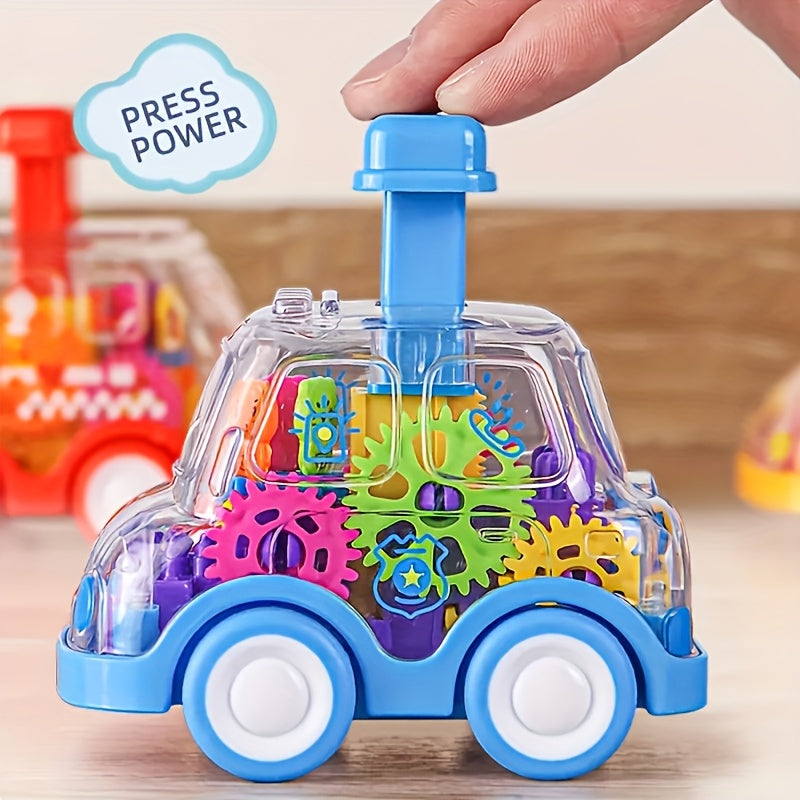 Model Gear Cars Toy Set for Kids – Interlocking Mechanical Gear Vehicle Building Toy, STEM Learning Gift for Boys Girls Ages 3+, 3 Pack