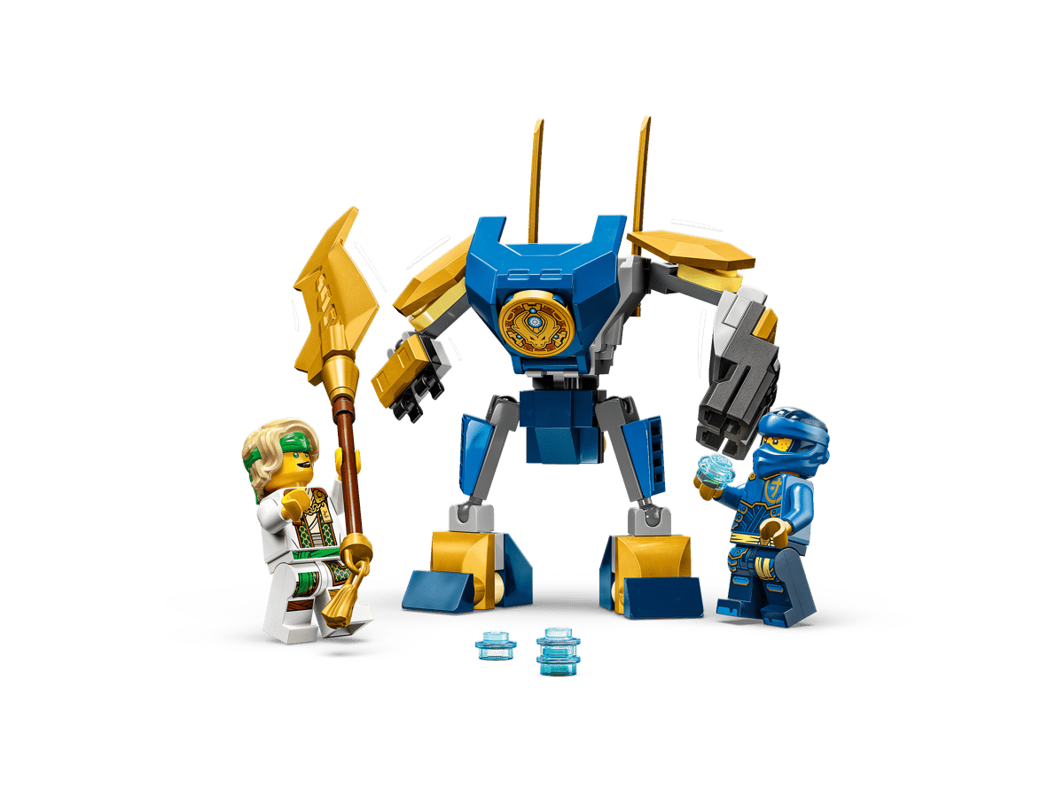 LEGO NINJAGO Jay's Mech Battle Pack 71805, Posable Ninja Mech Building Set with Golden Sword & Stud Shooters, Dragons Rising Season 2 Construction Toy for Kids Ages 6+, Birthday Christmas Gift