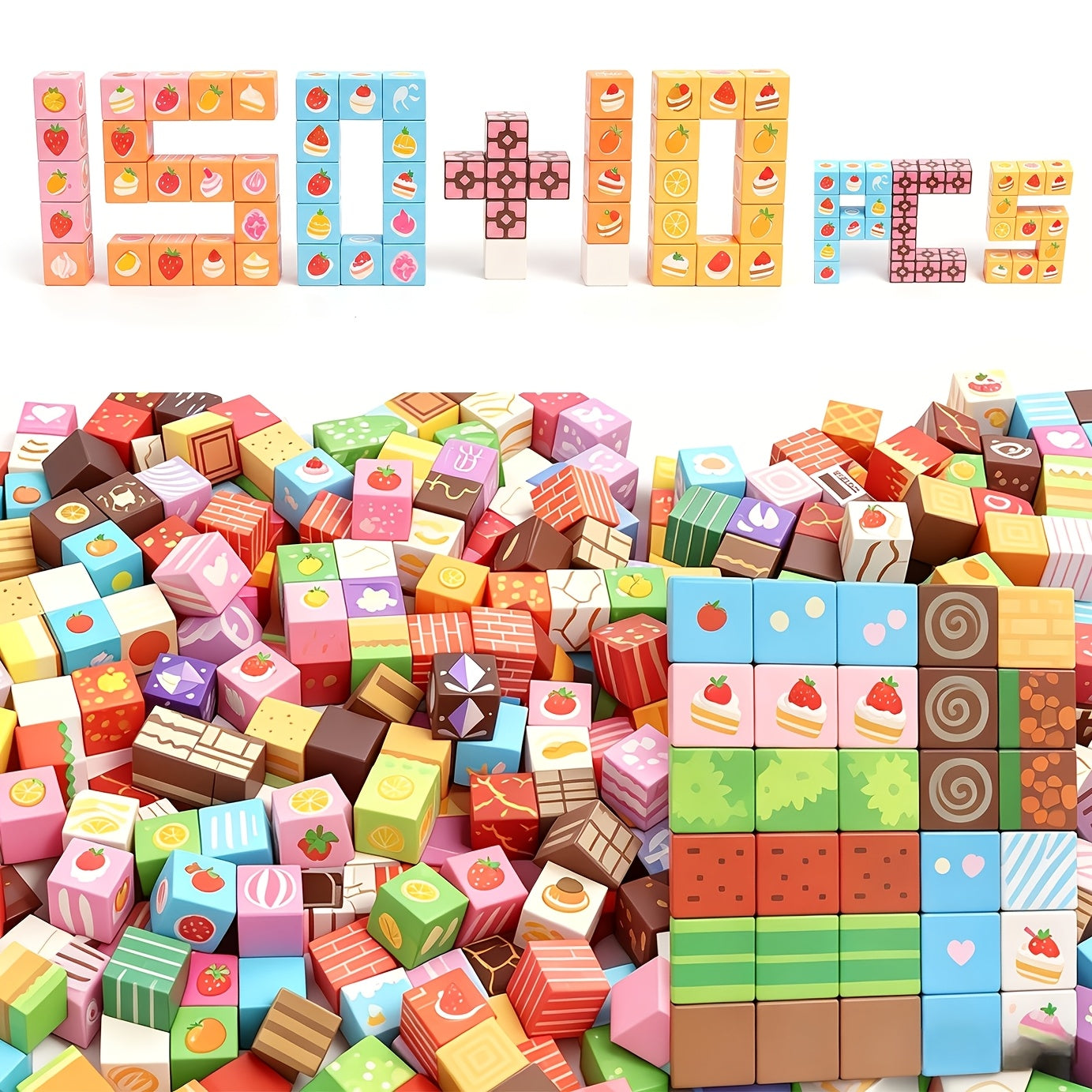 Magnetic Cube Puzzle Building Blocks for Kids – 50 to 160 Piece Construction Set with Random Patterns – STEM 3D Building Toy for Boys & Girls Ages 4+ – Birthday, Christmas & Easter Gift