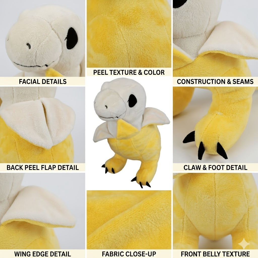 Banana Dinosaur Plush Toy 9.5 Inch – Kawaii Cartoon T-Rex in Banana Peel, Cute Fruit Soft Plushie Pillow Doll, Room Decor, Halloween Birthday Gift for Kids Friends, Dinosaur Lovers