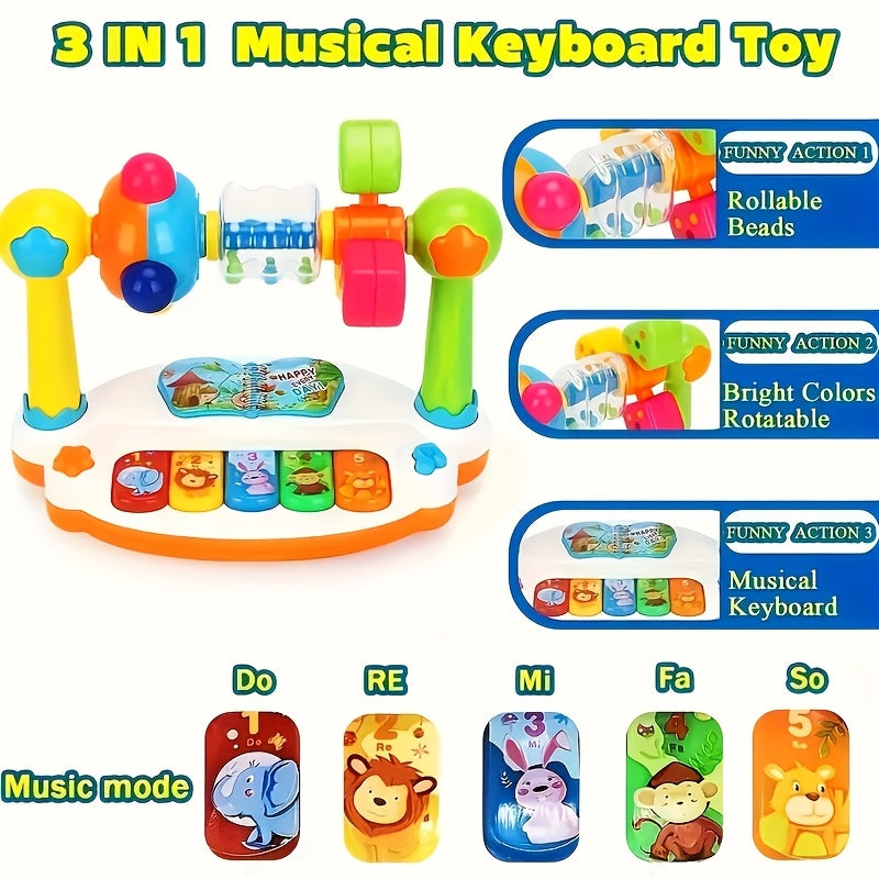 Kids Piano Keyboard Toy with Light Up Keys & Pre-Loaded Songs – Early Music Education for Toddlers Boys Girls Birthday Christmas Gift No Battery Needed