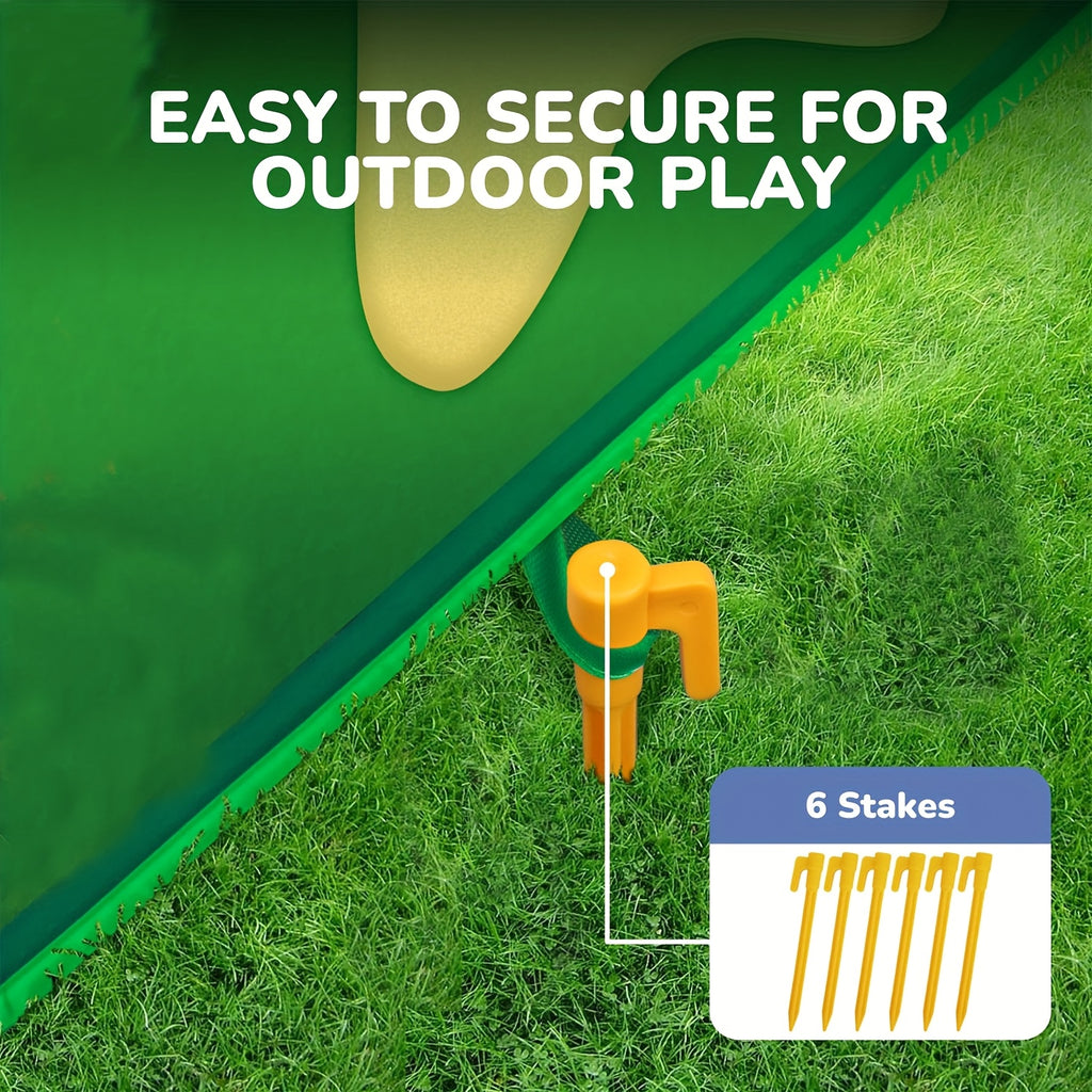 Backyard Chipping Golf Game Mat 6x5ft Indoor Outdoor Adults with 16 Adhesive Balls Stakes Scorecard Golf Gift for Men Women Golfers Fathers Day Christmas