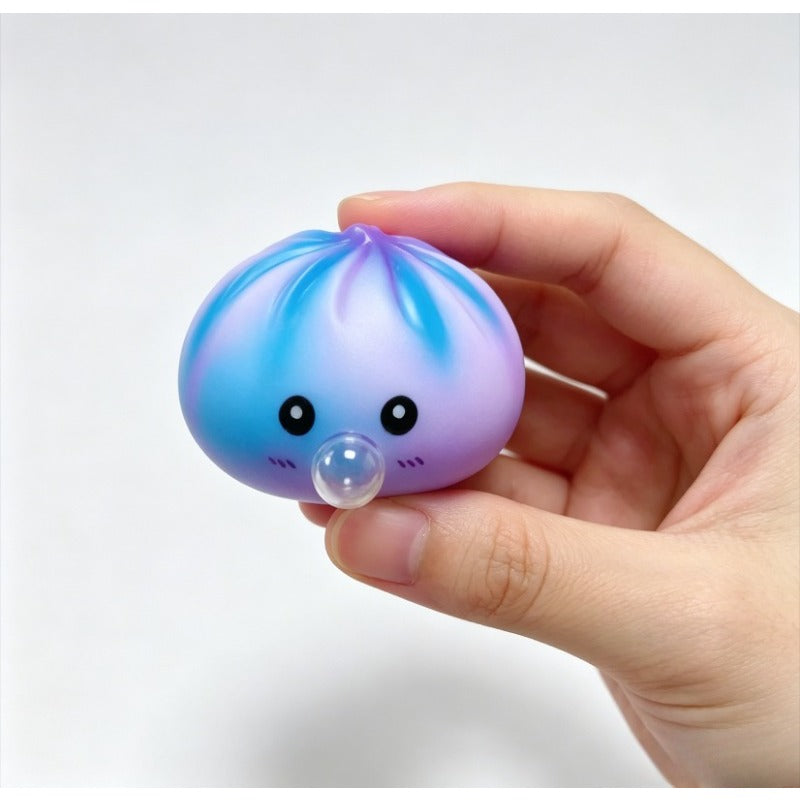 Steamed Bun Squishy Toy Gift Set 4pcs - Soft Bouncy Dumpling Squeeze Toys with Gift Bag Birthday Gift for Her Him Adults Kids Surprise Toy