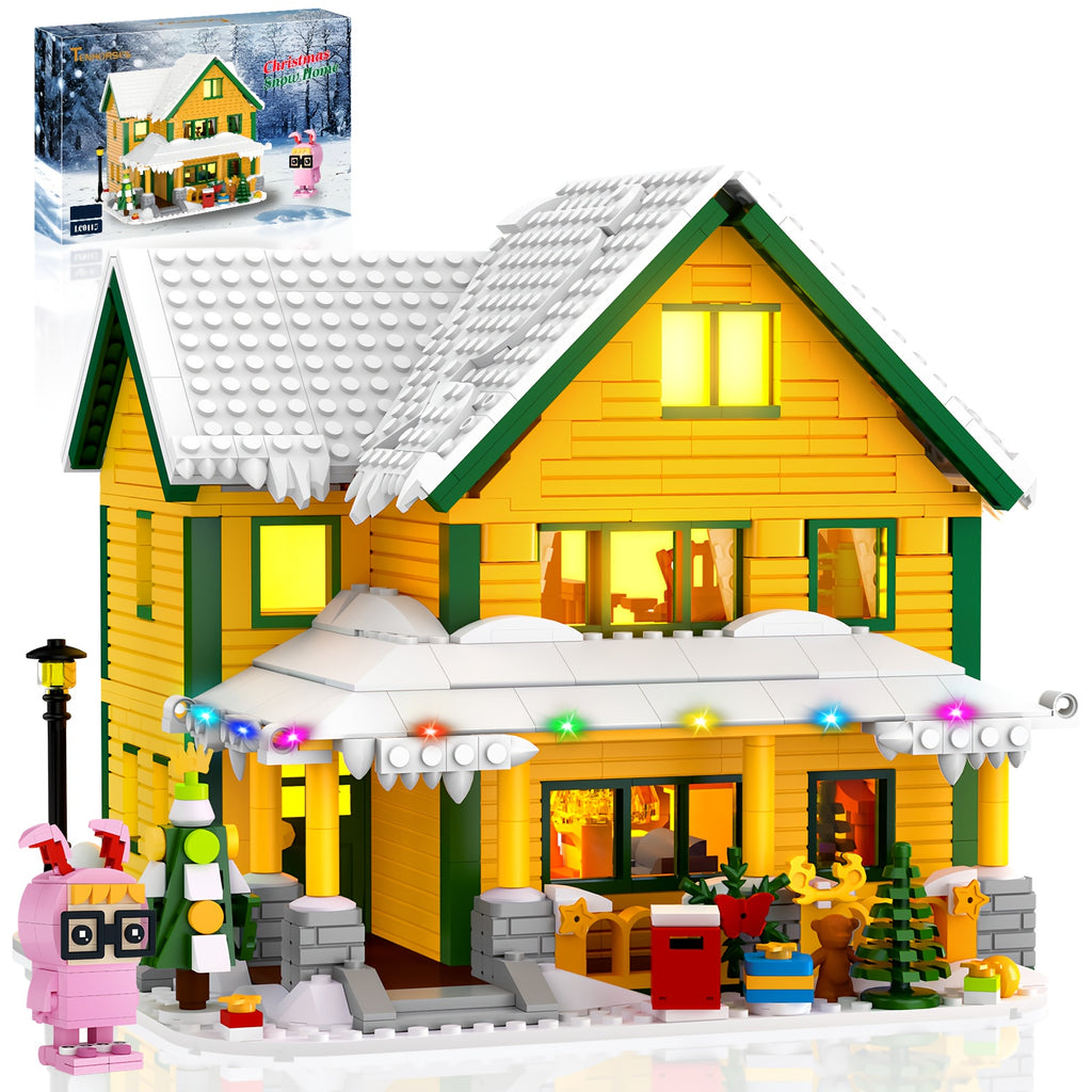 1146-Piece Christmas House Building Block Set with LED Lighting - Classic Christmas Story Model Kit, Character Figures & Detailed Interior, Holiday Display Decoration, Christmas Gift for Adults Families