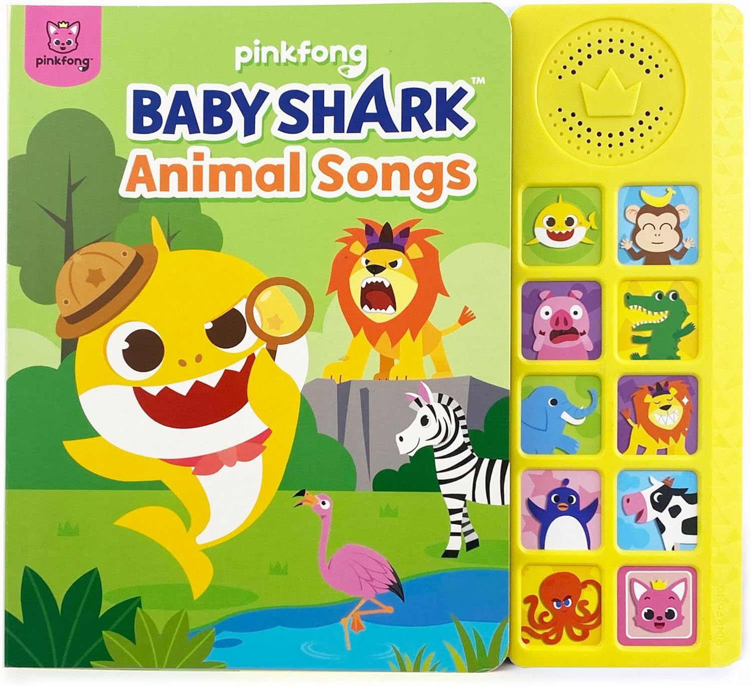 Pinkfong Baby Shark Animal Songs 10-Button Sound Book for Toddlers - Interactive Nursery Rhymes Learning Book, 9 Songs with Music, Educational Toy Gift for Kids Ages 1-3
