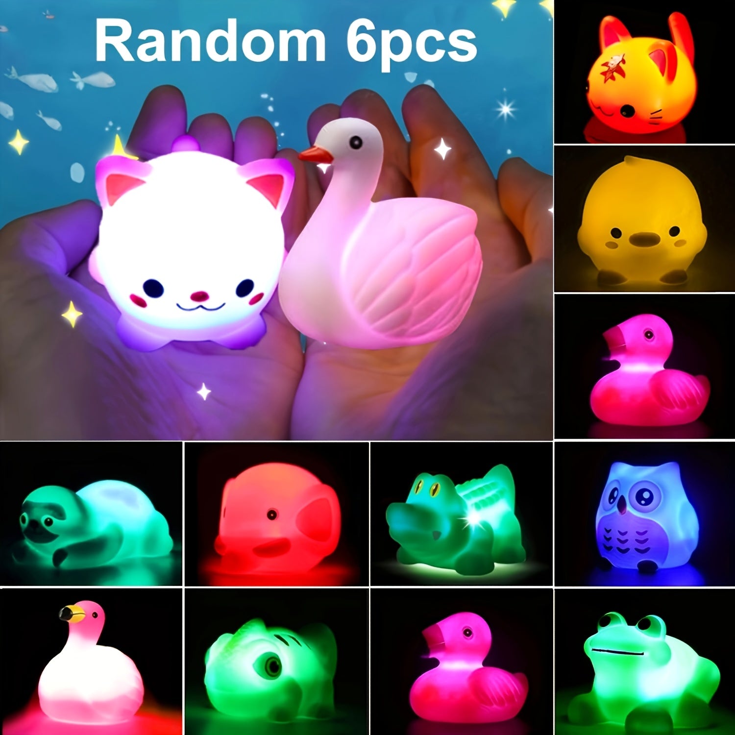 Light Up Floating Dinosaur Bath Toys for Kids - Glow in Dark Bathtub Pool Toy Set 2 4 6 8 12 Pcs, Toddler Baby Bath Time Fun, Birthday Easter Christmas Gift for Boys Girls