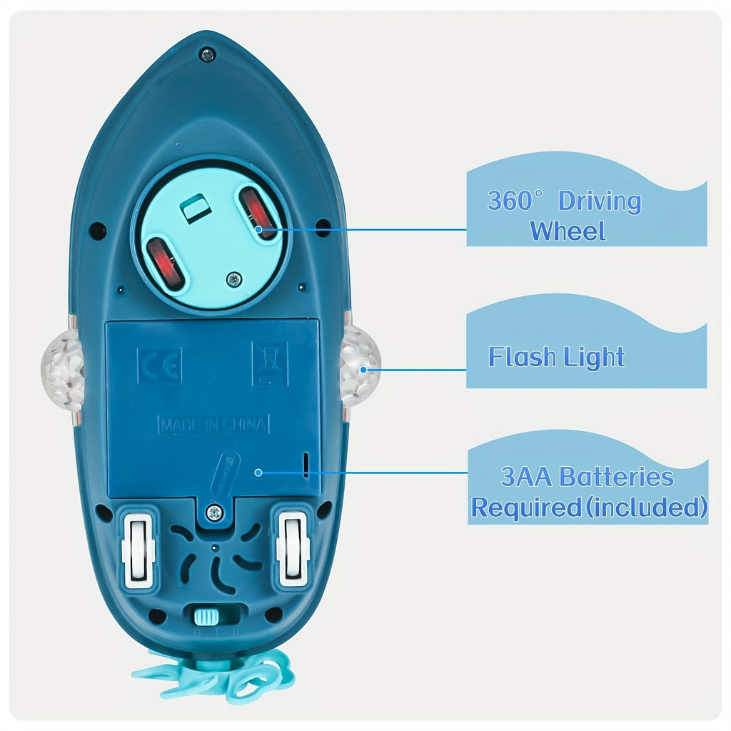 Interactive Sensory Boat Toy for Toddlers Ages 2+ – Underwater Theme with Fish & Coral Reefs, Rotating Scroll Screen & Music, Educational Sensory Play Toy for Boys Girls, Birthday Gift