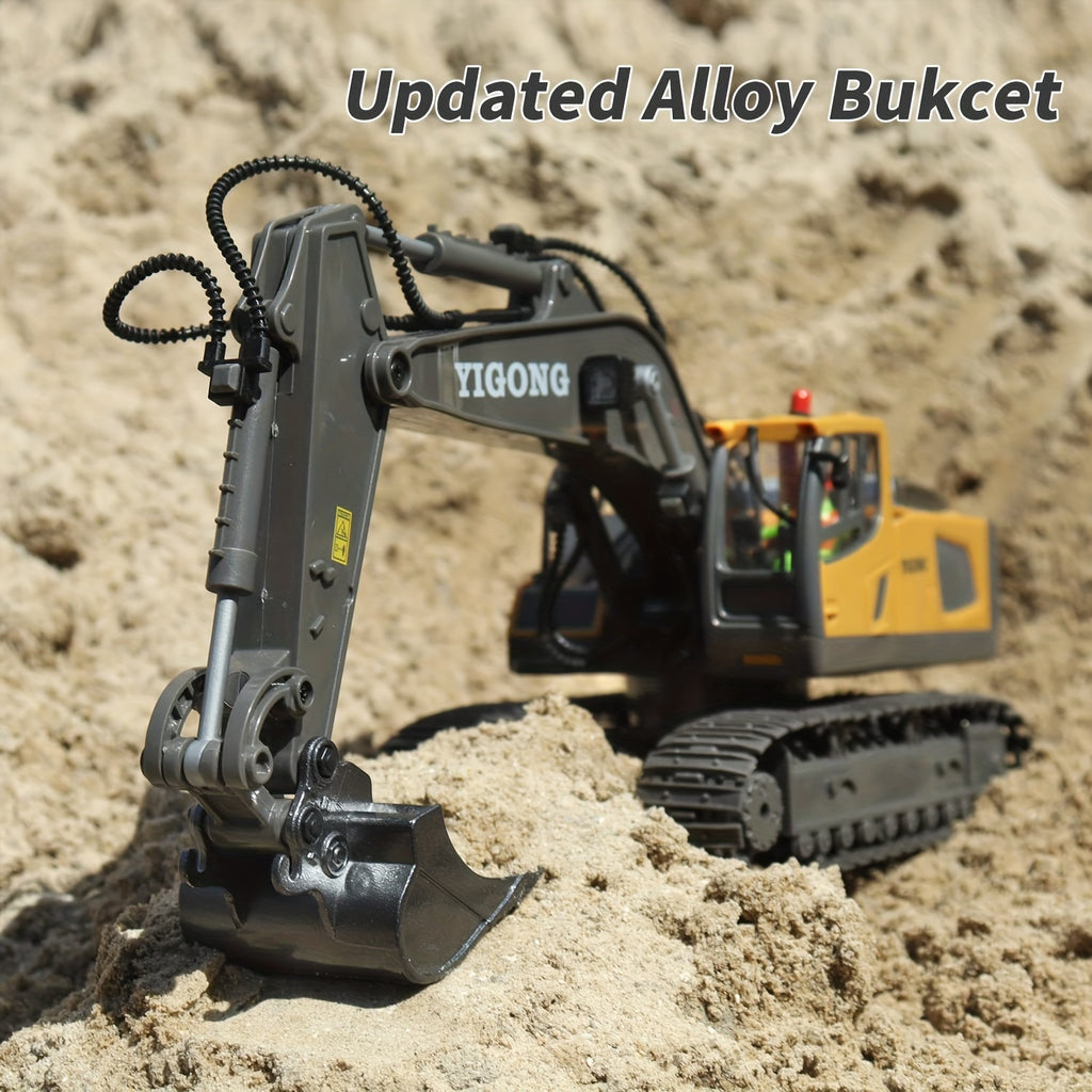 RC Construction Vehicle Set Excavator Dump Truck Bulldozer Loader 2.4GHz 12CH Alloy Plastic Kids Boys Ages 6+ Birthday Christmas Gift 2-in-1 3-in-1 4-in-1