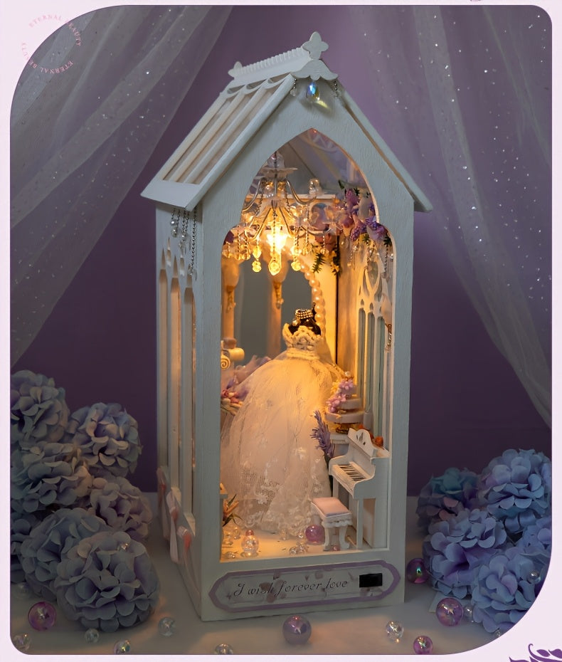 Wedding Dress Shop Miniature Dollhouse DIY Kit – Build Your Own Bridal Boutique with Furniture & Home Decor, Creative Craft Building Set for Teens Adults Ages 14+ Birthday Valentine Gift