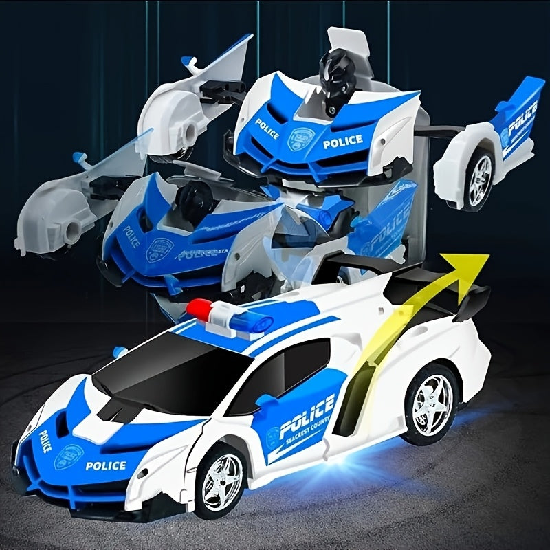 Spider Transform Robot RC Car 1:18 One-Button Deformation 2.4GHz LED Lights 360 Drift 45M Range Auto Demo Kids Boys Girls Ages 6+ Birthday Christmas Gift