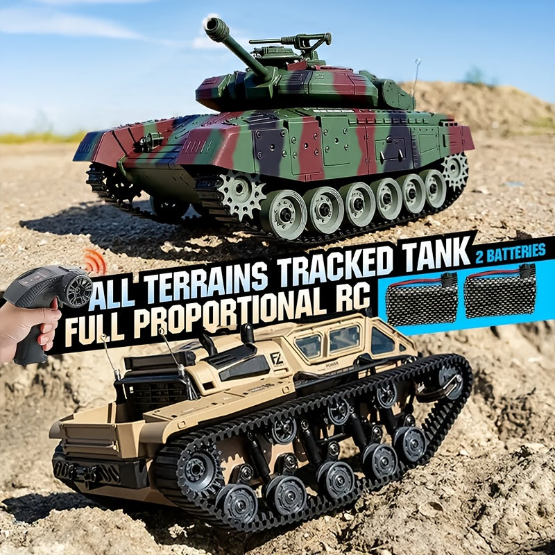 RC Tank Toy 2.4GHz Remote Control Military Tank – All-Terrain Off-Road Armored Vehicle with Strong Climbing Ability, Cool Army Tank Gift for Boys Ages 6+