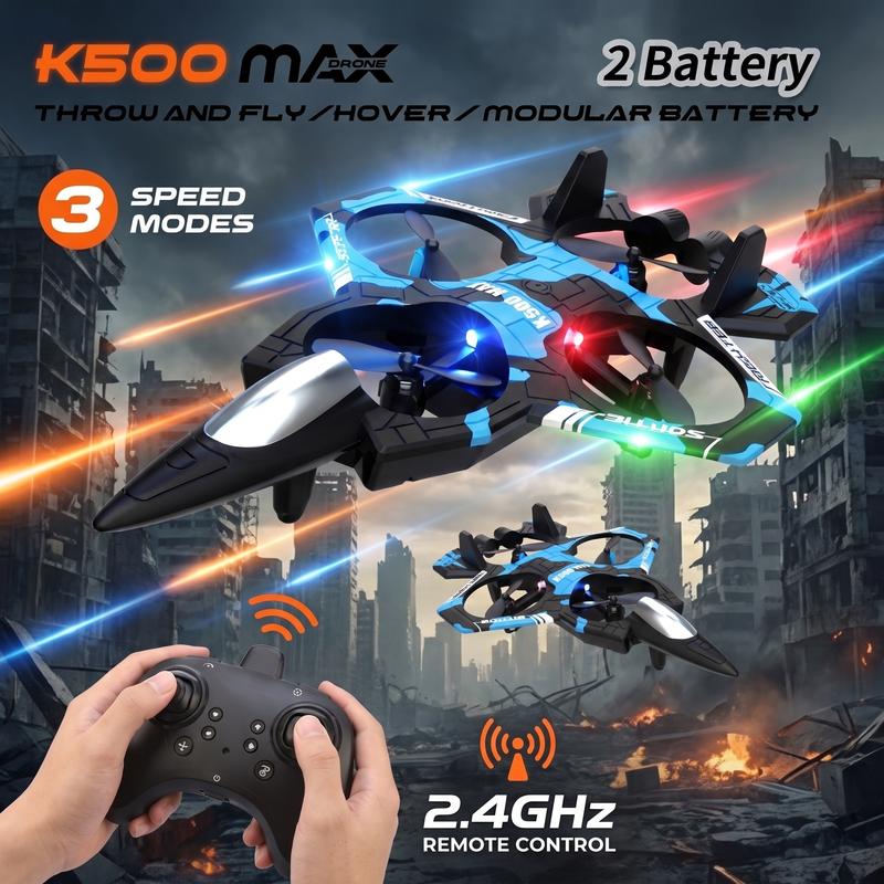 RC Stunt Fighter Jet Toy for Ages 14+, Remote Control Flying Plane with LED Lights, Altitude Hold, 360-Degree Flips and One-Touch Takeoff