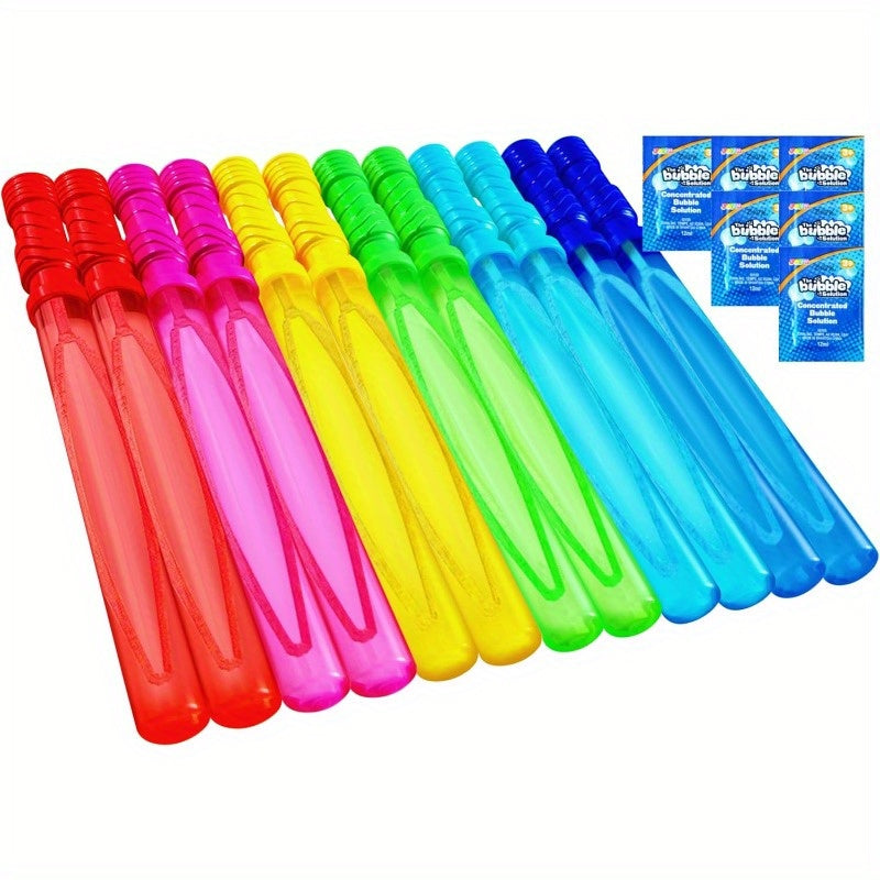 Halloween Bubble Wands for Kids 12 Pack – 14.6 Inch Large Bulk with Bubble Solution Refill, Trick or Treat Party Favors, Outdoor Halloween Gift Boys Girls
