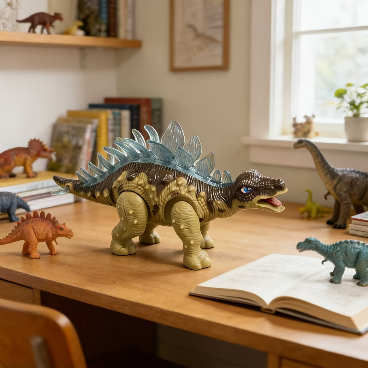 Walking Ankylosaurus Dinosaur Toy with Sound & Light – Interactive Jurassic Dinosaur Figure for Kids – Random Color Electric Dino Toy – Birthday & Children's Day Gift for Boys & Girls