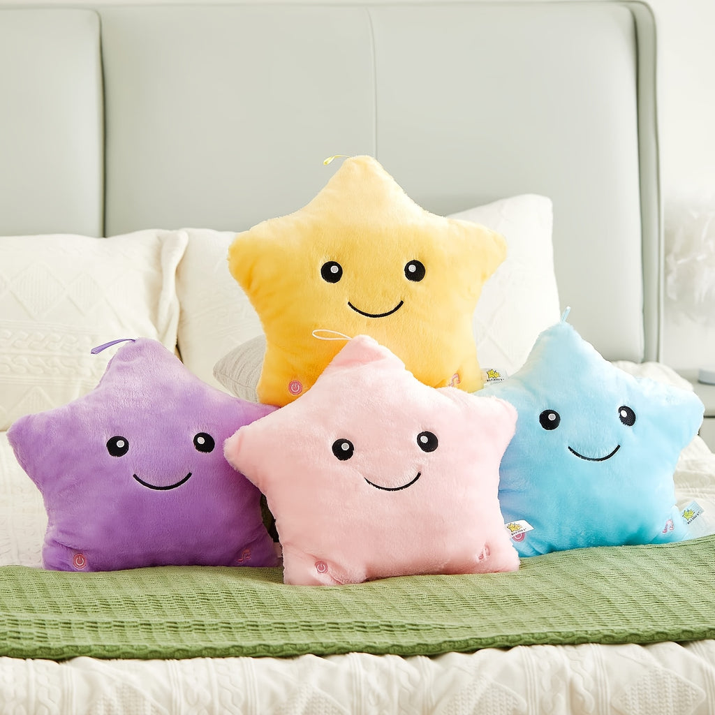Musical Glowing Purple Star Plush Toy – Lullaby & Soft Starlight Night Light, Cozy Stuffed Star Plushie for Baby Toddler Bedroom, Birthday Baby Shower Holiday Gift for Kids Boys Girls