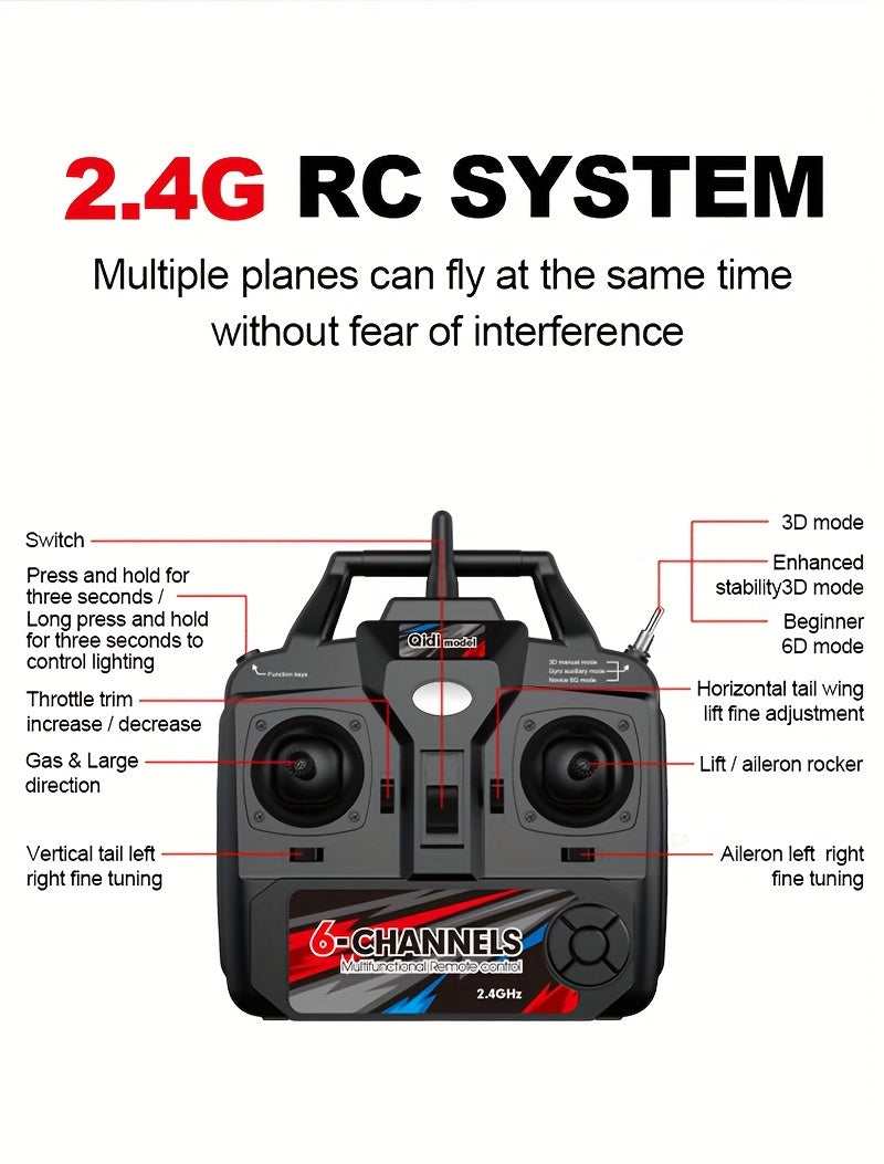 RC Fixed Wing Airplane 6-Channel Brushless Motor with 6-Axis Gyro 3D Stunts EPP Foam Aircraft - QIDI-560 M7 Aerobatic Remote Control Plane Dual Battery Outdoor Hobbyist Glider