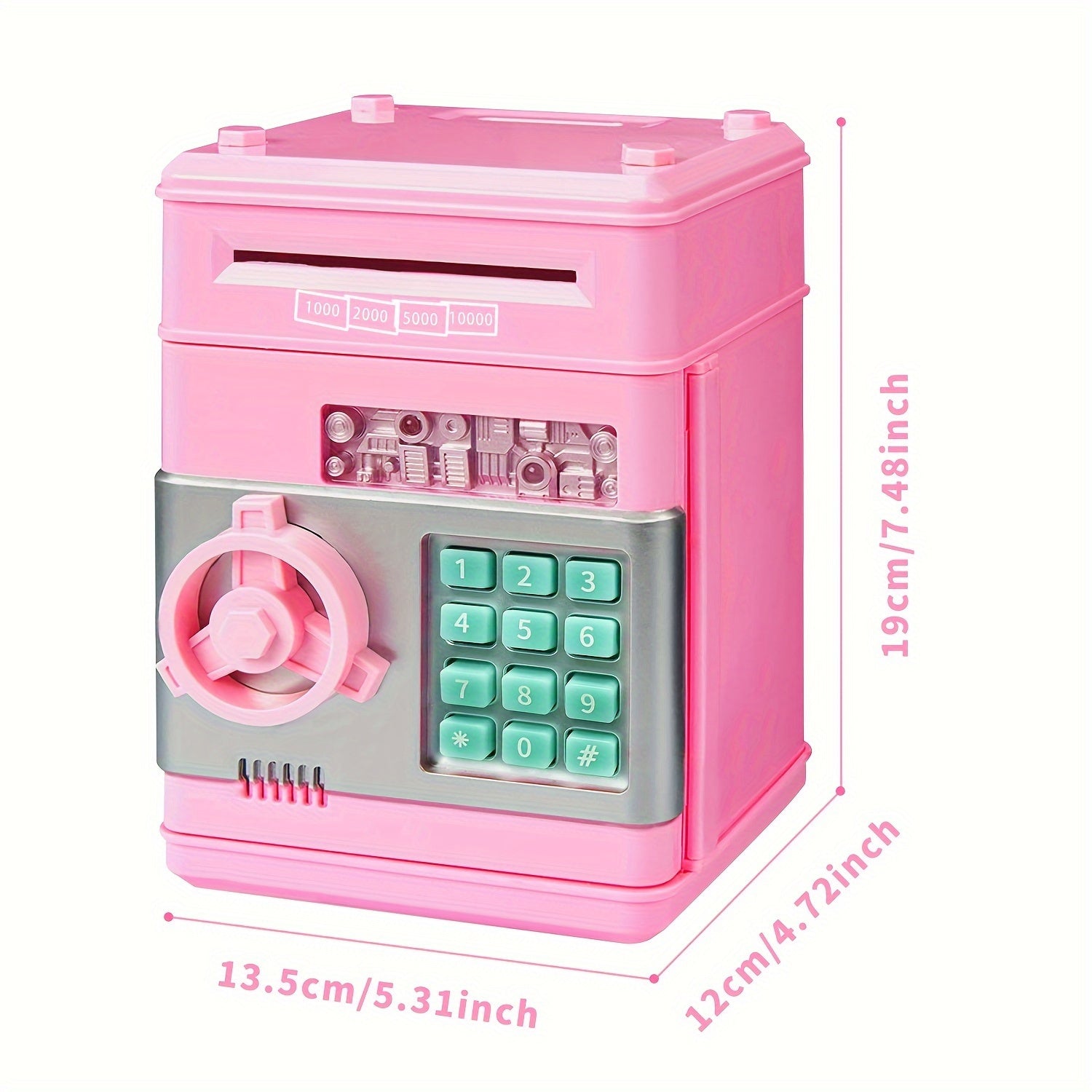 Password Piggy Bank with Combination Lock for Kids – Locking Money Bank for Boys & Girls – Cute Savings Box for Room Decor Wall or Tabletop – Birthday & Holiday Gift Ages 5+
