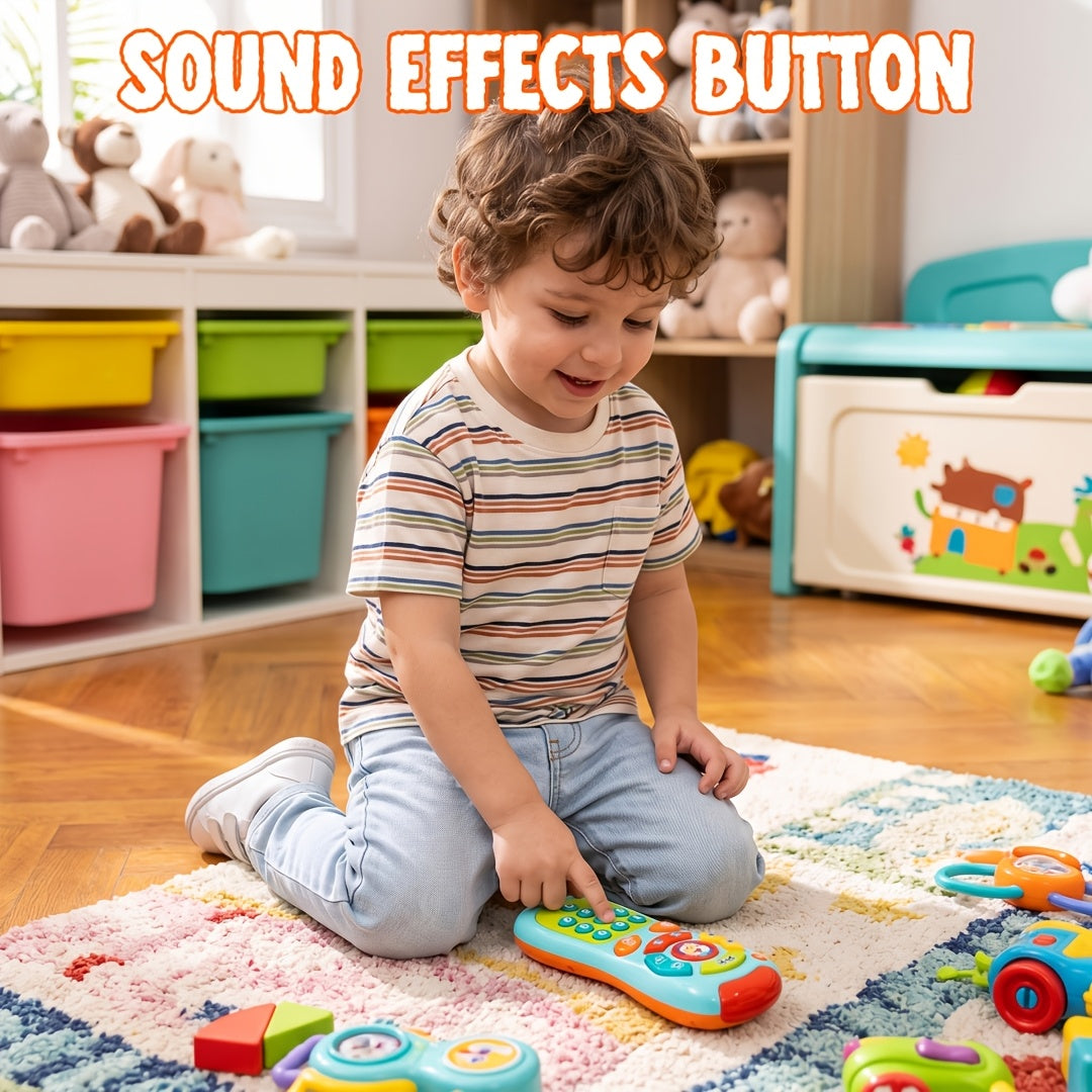 Baby Learning Phone and Remote Toy Set – Pretend Play Smartphone with Music & Sounds for Toddlers Infants, Educational Baby Toy Gift Boys Girls 6-18 Months