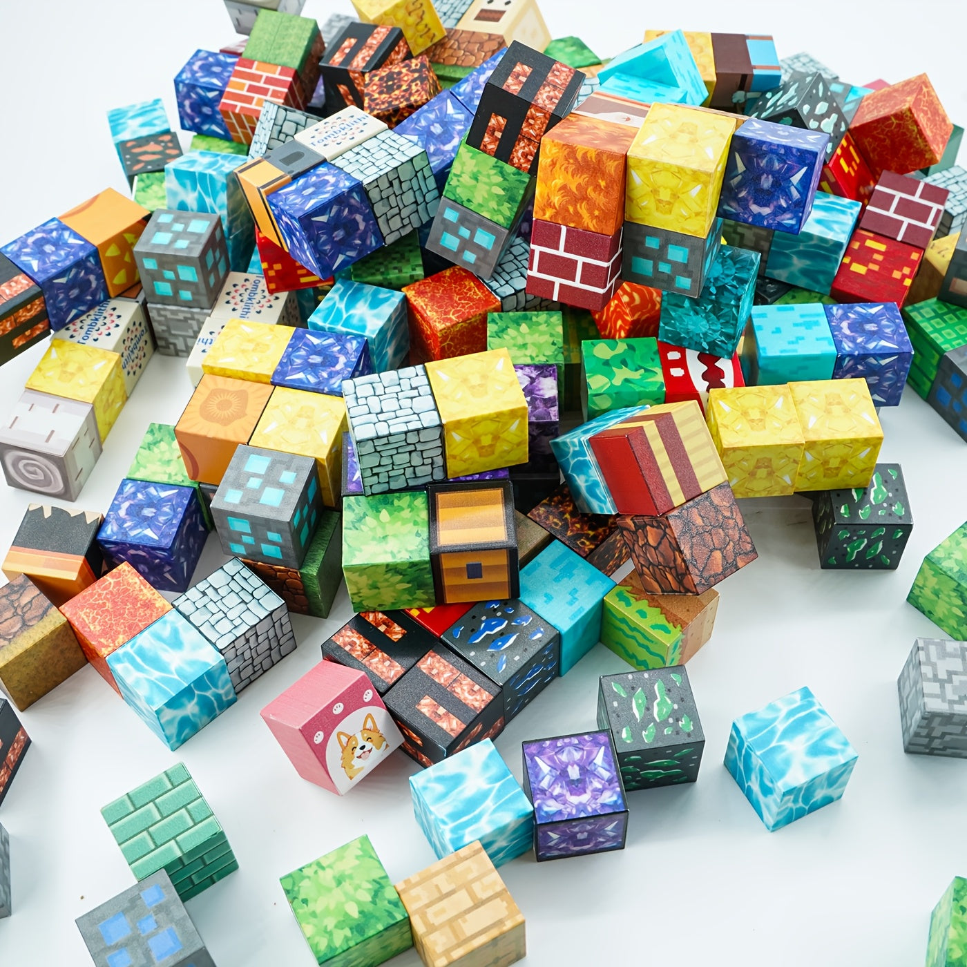Magnetic Cube Puzzle Building Blocks for Kids – 50 to 160 Piece Construction Set with Random Patterns – STEM 3D Building Toy for Boys & Girls Ages 4+ – Birthday, Christmas & Easter Gift