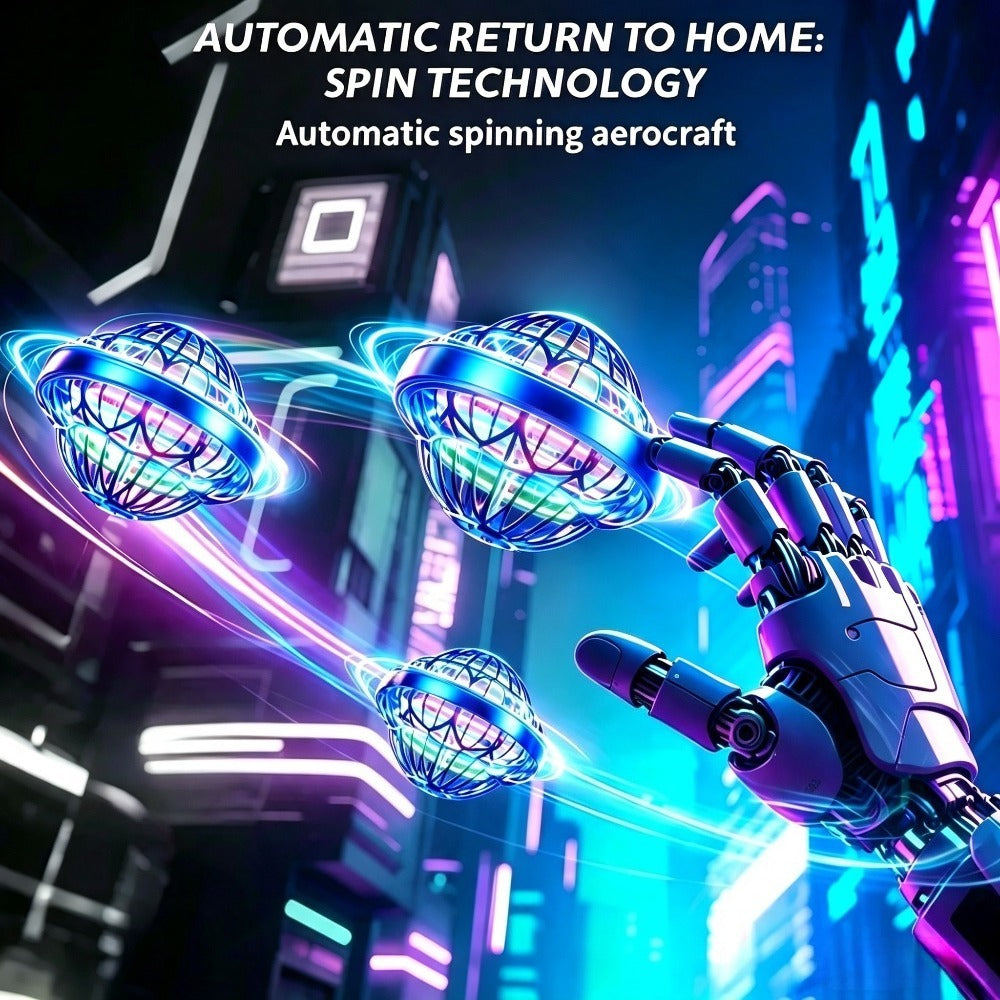 Flying Ball Toy Hand Controlled Induction - LED Luminous UFO Magic Flying Orb, USB Rechargeable, Endless Tricks, Kids Party Gift for Boys & Girls