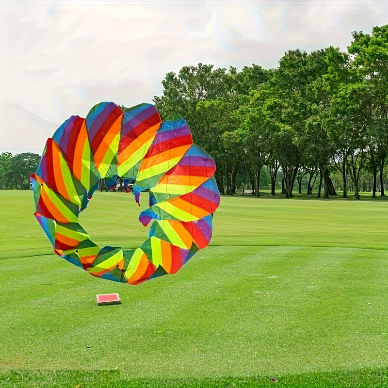 Iridescent Spinning Kite with 3D Rotating Flower Basket & Lotus Tail – Outdoor Beach Park Flying Toy for Kids Adults Family Fun Gift