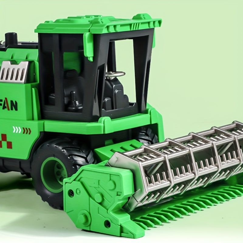 Toy Wheat Harvester Inertia Farm Vehicle for Kids Ages 3+ Battery-Free Push Go Agricultural Tractor Simulation Model Boys Girls Gift