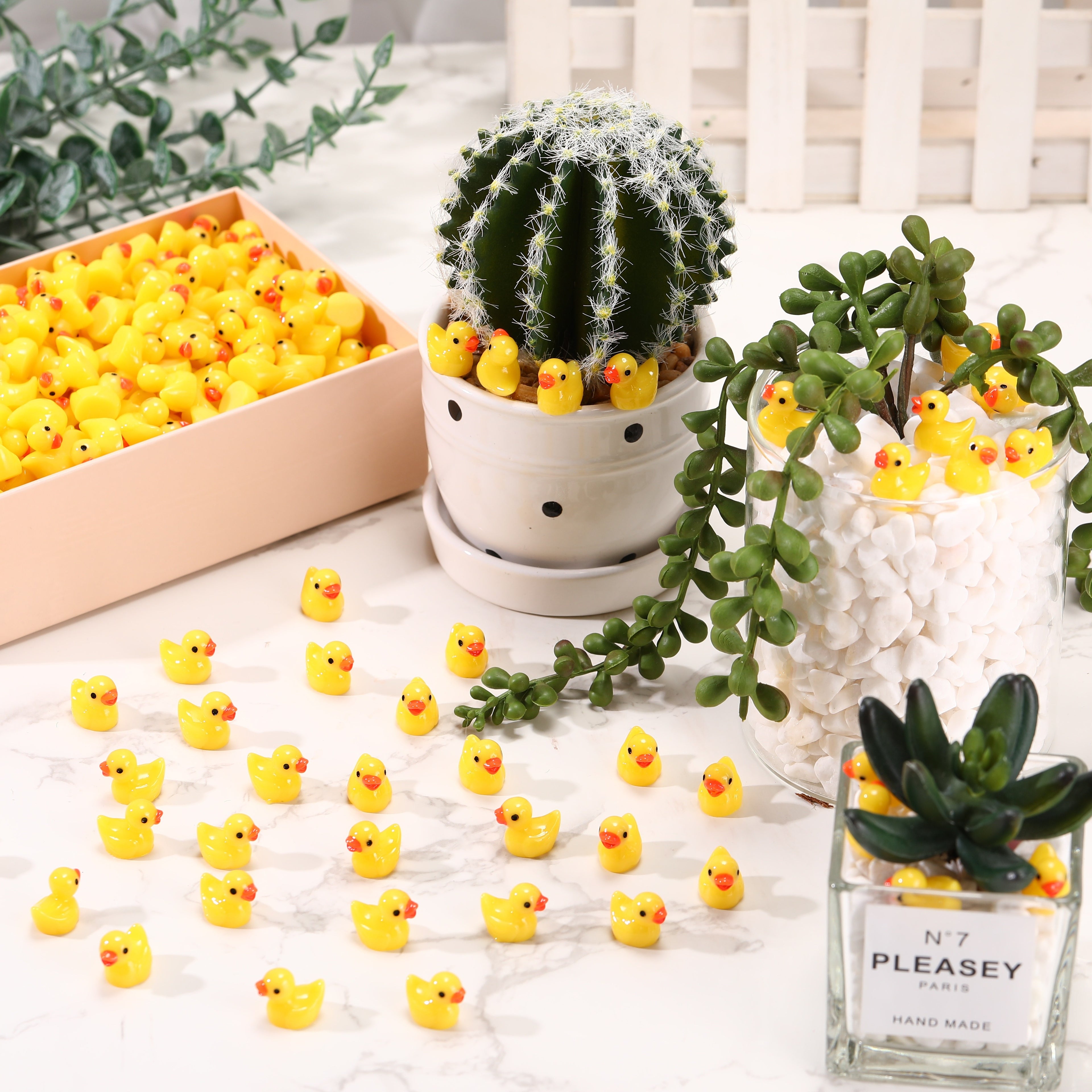 Mini Resin Ducks Bulk 1200 Pcs – Tiny Yellow Duck Figures for Hide & Seek Pranks, Cruise Duck, Party Favors, Halloween Gift, Dollhouse & Garden Miniature Decor