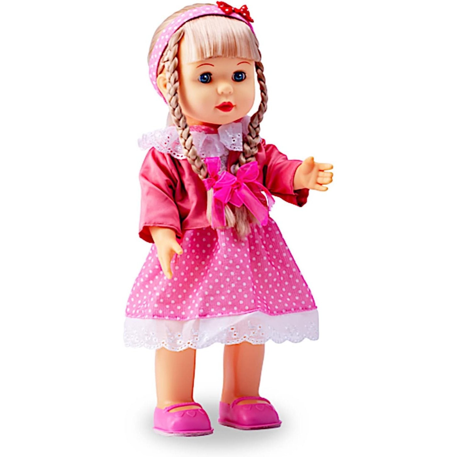 Walking Talking Singing Baby Doll 12 Inch Interactive Sonic Control Princess Doll Blonde Blinking Eyes Cuddly Vinyl Girl Doll for Kids Ages 3-7 Birthday Christmas Gift