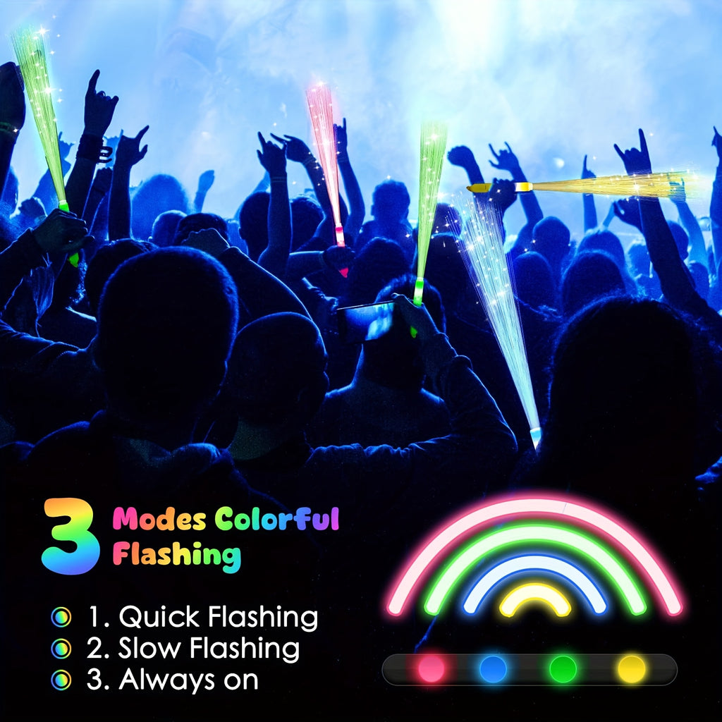 Glow in the Dark Party Supplies 248pcs – LED Glasses, Glow Sticks, LED Hair Clips & Fiber Optic Sticks for Birthday, New Year, Neon Party Favors