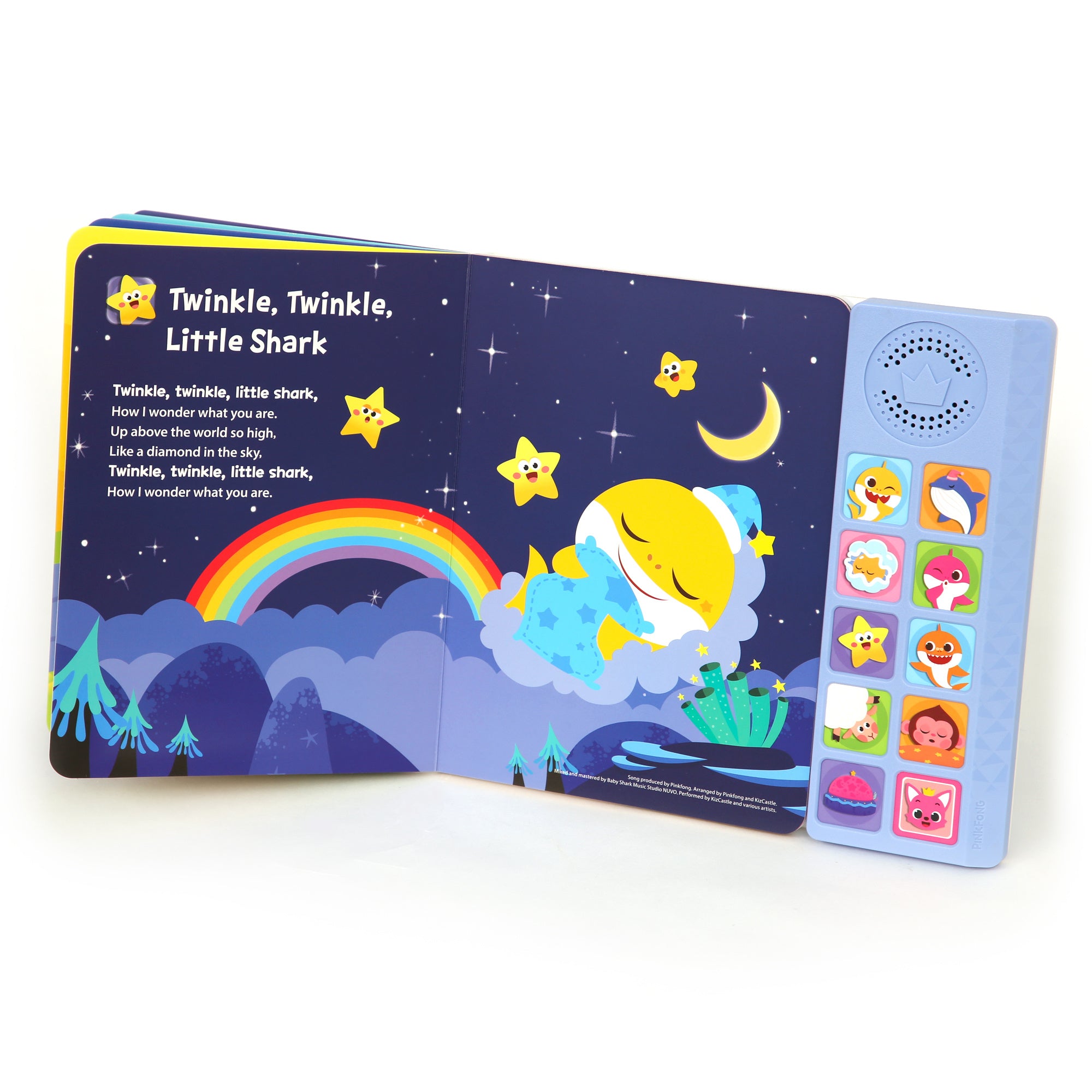 Baby Shark Bedtime Songs Sound Book – Official Pinkfong Interactive Toy Book with 10 Buttons & 8 Sing-Along Lullabies, Early Learning Gift for Babies & Toddlers Ages 0+