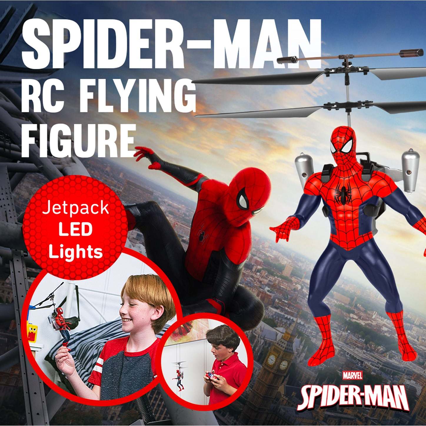 Spider-Man Marvel 2CH IR Remote Control Helicopter RC Flying Toy for Kids Boys Birthday Gift Indoor Outdoor