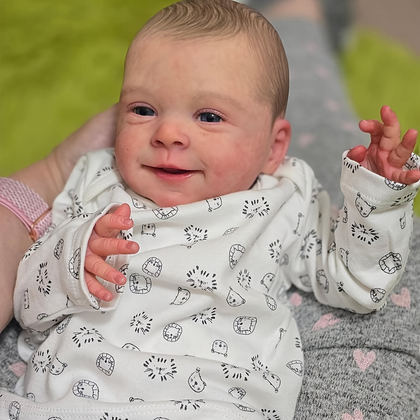 Awake Smile Reborn Baby Doll 19 Inch Soft Cloth Body – Lifelike Newborn with Hand-Painted Details, Fits 0-3M Clothes, Pacifier, Bottle & Birth Certificate, 49cm Gift for Girls