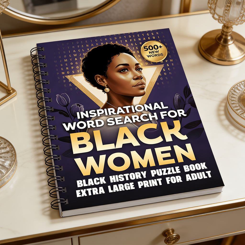 500+ Black History Word Search Puzzle Book for Adults & Seniors – Large Print, 500+ Challenging Games, Brain Activity, Memory Improvement & Cognitive Training Gift