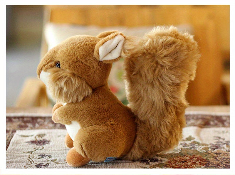 Realistic Squirrel Plush Toy 20cm – Cute Cartoon Squirrel Stuffed Animal Doll, Emotional Companion & Room Decor, Birthday Holiday Gift for Animal Lovers Boys Girls, Easter Valentine’s Day Present