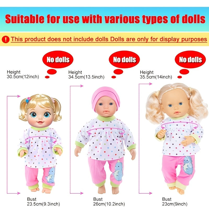 Colorful Handmade Baby Doll Clothes 10 Sets for 10 12 Inch Newborn & 14 16 Inch Dolls – Soft Safe Mixed Design Outfits Develops Fine Motor Skills Gift Girls Ages 3+