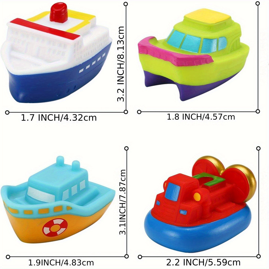 Light-Up Boat Floating Bath Toys 6 or 8 Pcs – Flashing Color-Changing LED Ships for Baby, Infant & Toddler, Bathtub Shower & Pool Toys, Random Colors, Fun Water Play Gift for Kids