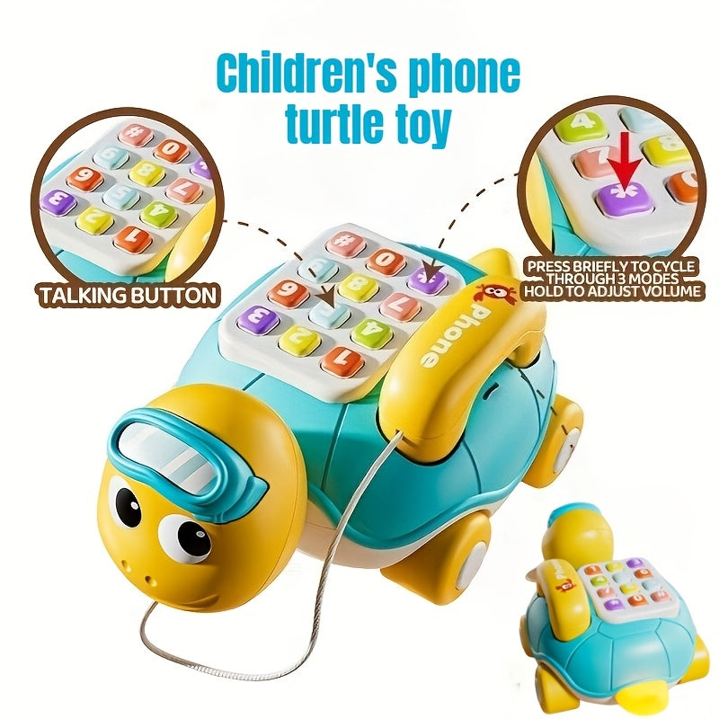 Baby Learning Tortoise Phone Toy – Interactive Musical Turtle Toy with Buttons & Sound Effects, Educational Infant Toy for Fine Motor Skills Boys Girls 6-18 Months