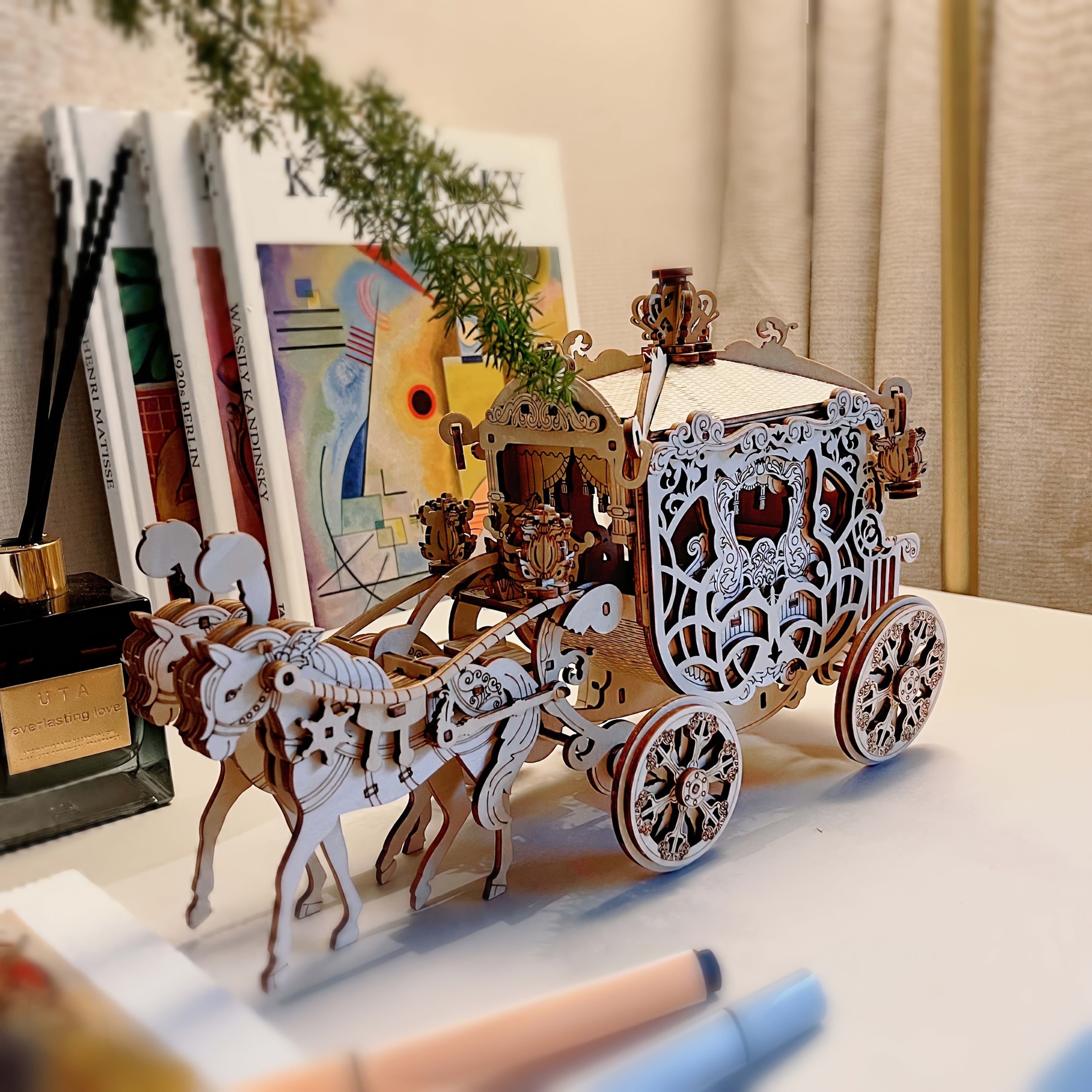 3D Wooden Puzzle Musical Carousel – Intricate DIY Model Kit Display Gift for Teens Adults Men Women Families Christmas Birthday