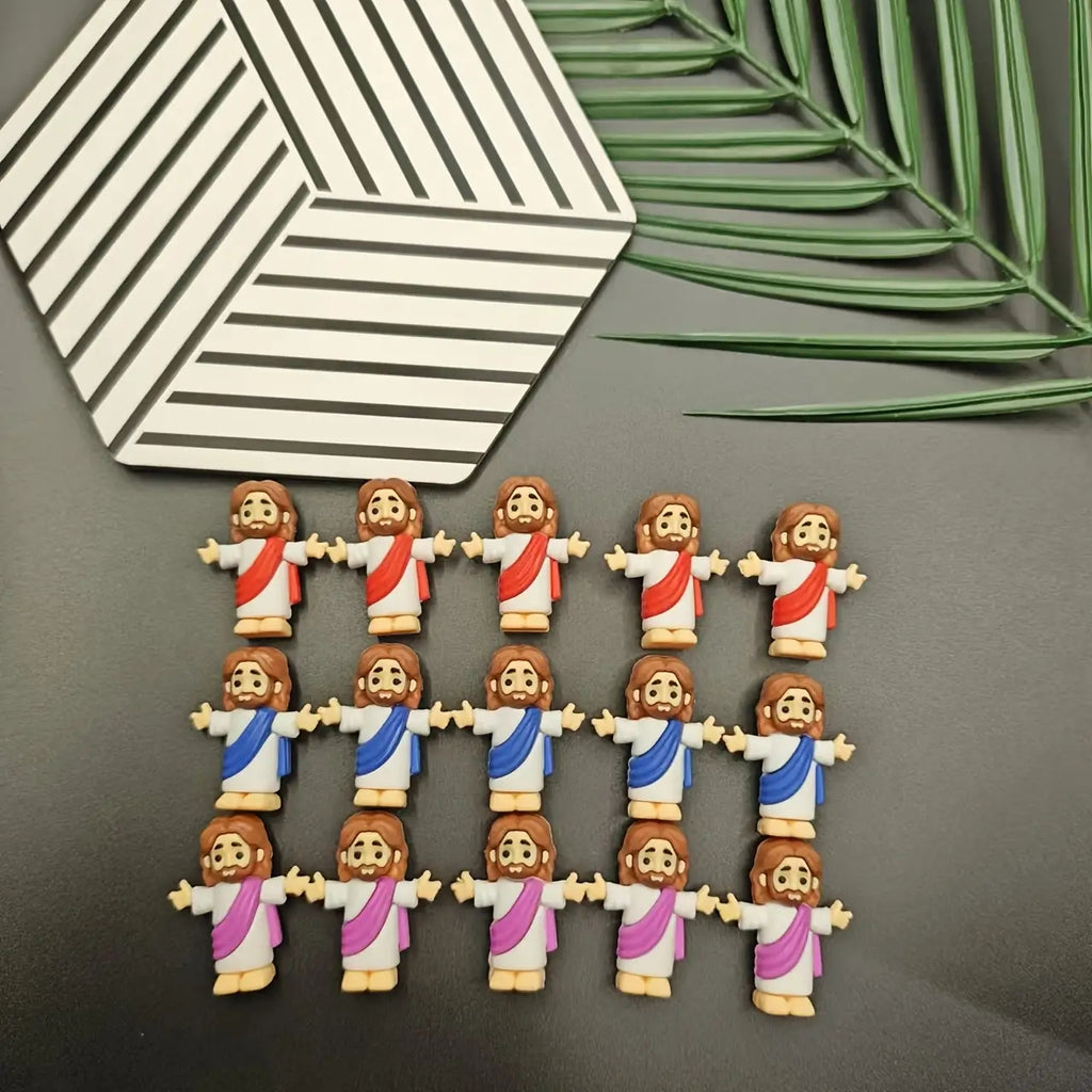 Mini Jesus Statues Bulk Pack 25 or 50pcs Colorful "Jesus Loves You" – Easter Christian Party Favors, Religious Decorations, VBS Sunday School & Baptism Gift Props