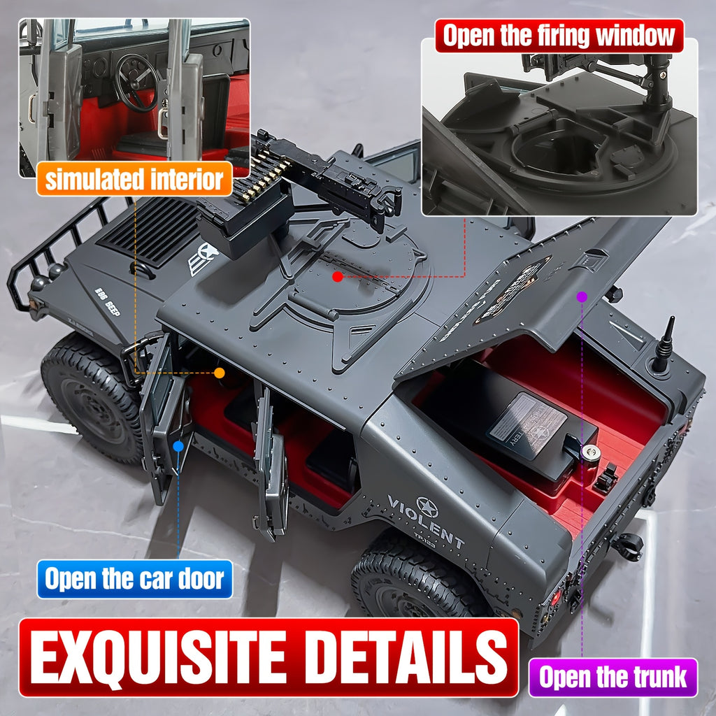 RC Off-Road Crawler Truck C8835 Full Scale Adult Remote Control Car Climbing Variable Speed Belt Simulation LED Lights Multiple Modes Hobby Gift for Men