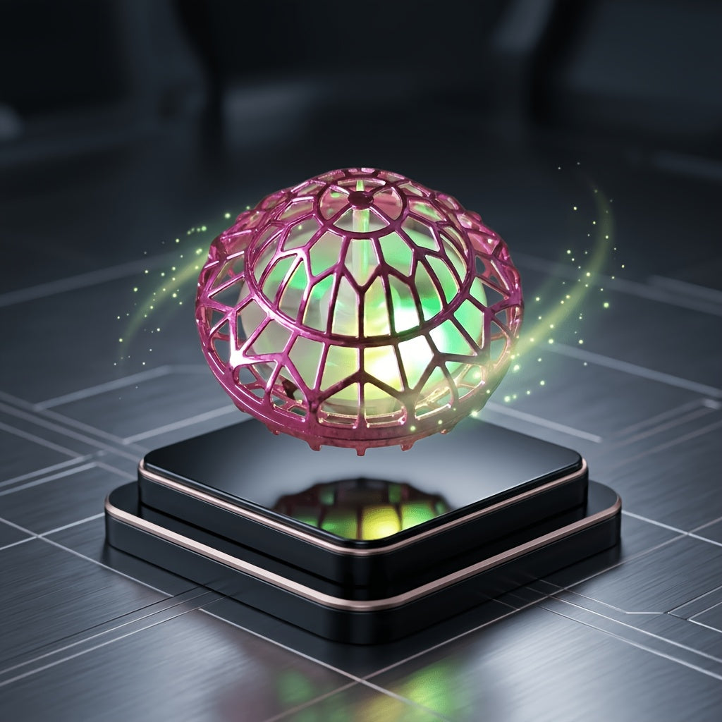 Flying Ball Toy UFO Drone 2 Pack Red & Purple – Remote & Hand Controlled Hover Ball with LED Lights STEM Gift for Kids Outdoor Party Birthday Christmas