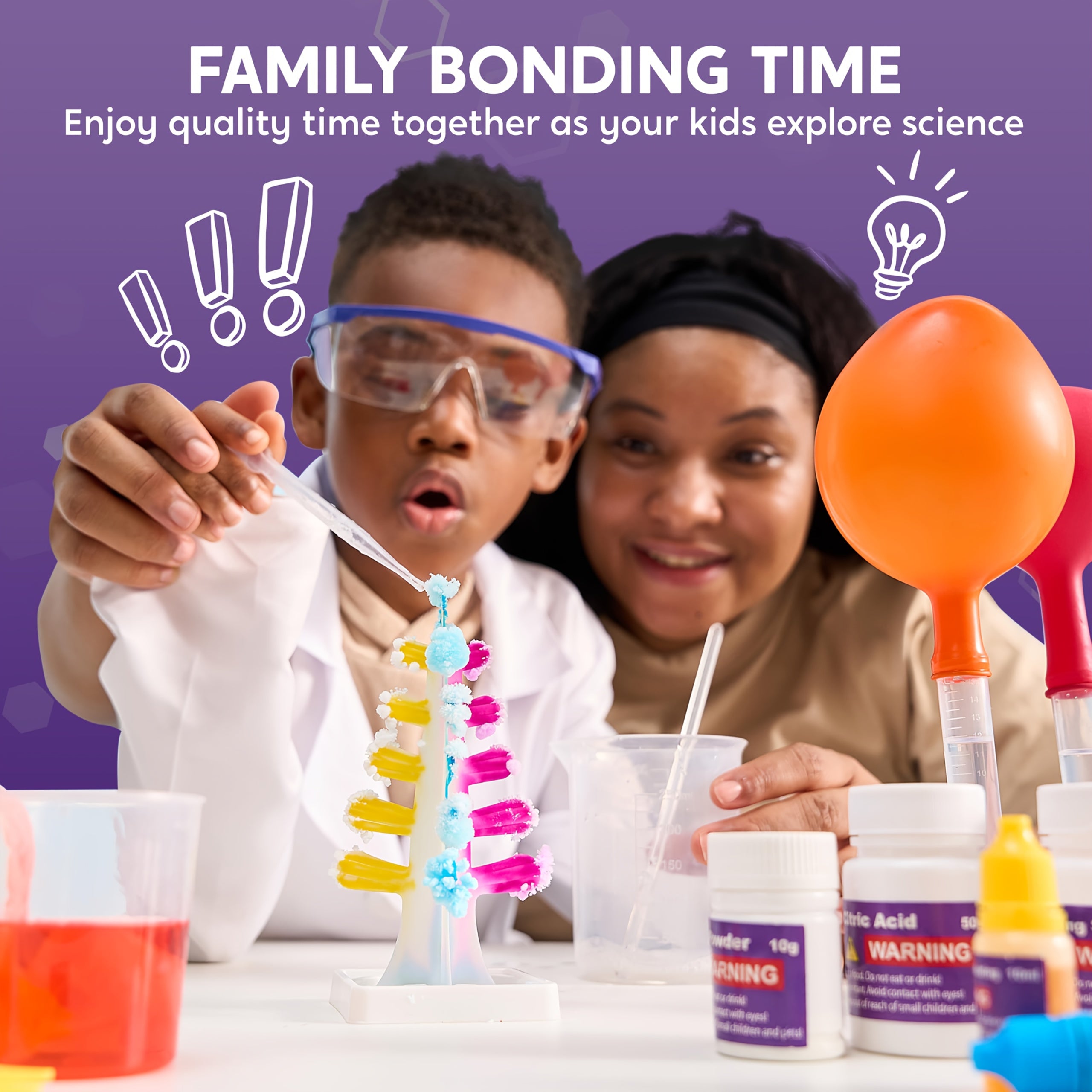 STEM Science Kit for Kids with 50+ Experiments - Crystal Tree Growing Kit, Lava Lamp, Volcano & Chemistry Lab Activities, Educational Science Toy for Boys Girls Ages 6-12, Birthday Christmas Gift