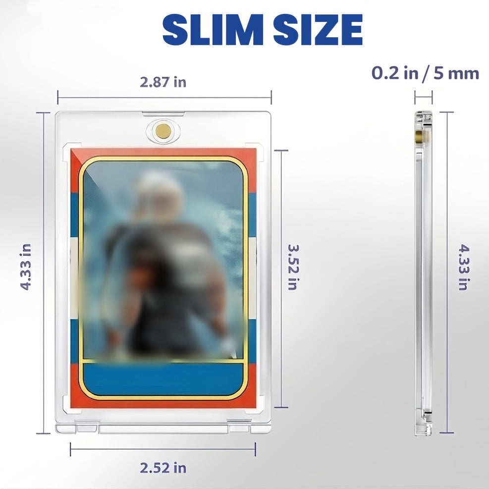 Magnetic One-Touch Card Holder 35pt 90% UV Protection - Hard Plastic Trading Card Case for Baseball Football Pokemon Sports MTG Cards