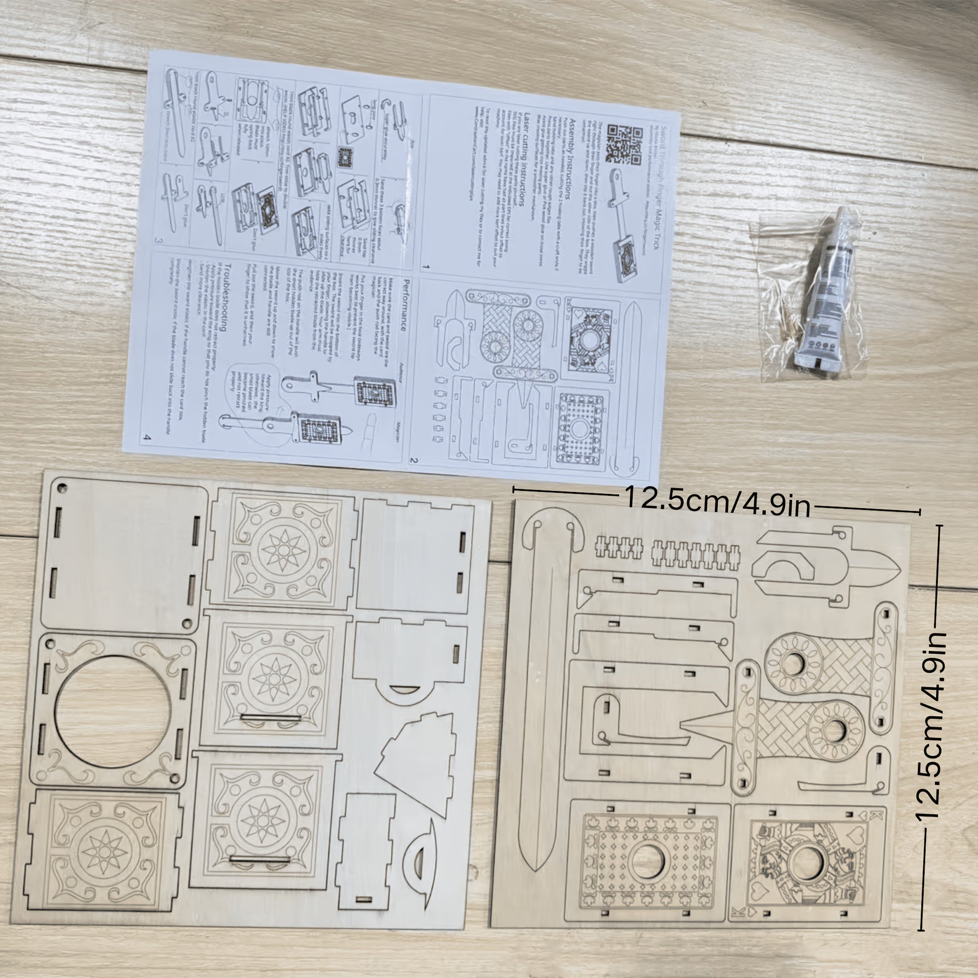 3D Wooden Magic Puzzle Set 4-in-1 STEM Brain Teaser Kit – Sword Trick Coin Key Illusion Puzzles for Adults Teens, Unique Christmas Birthday Holiday Gift