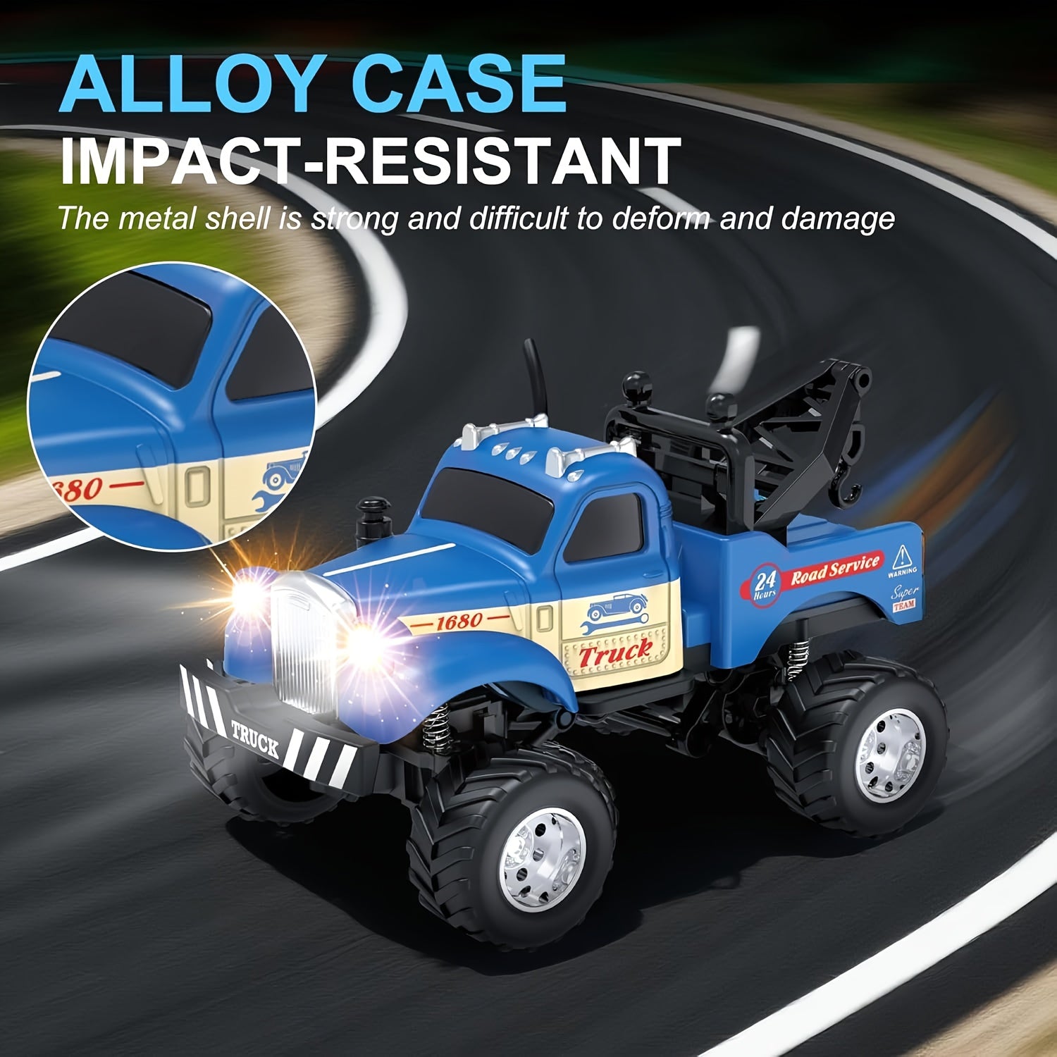 Mini RC Car 1:64 Scale 2.4GHz Alloy High-Speed Off-Road Remote Control Vehicle for Kids – Urban Road Rescue Truck, Christmas Birthday Gift for Boys Girls