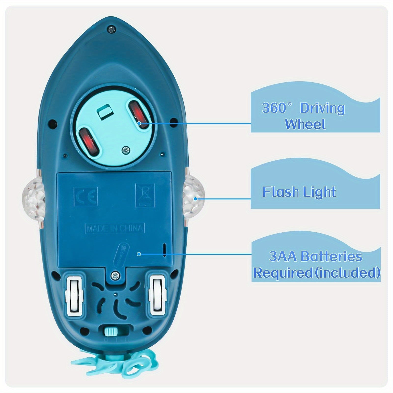 Interactive Sensory Boat Toy for Toddlers Ages 2+ – Underwater Theme with Fish & Coral Reefs, Rotating Scroll Screen & Music, Educational Sensory Play Toy for Boys Girls, Birthday Gift