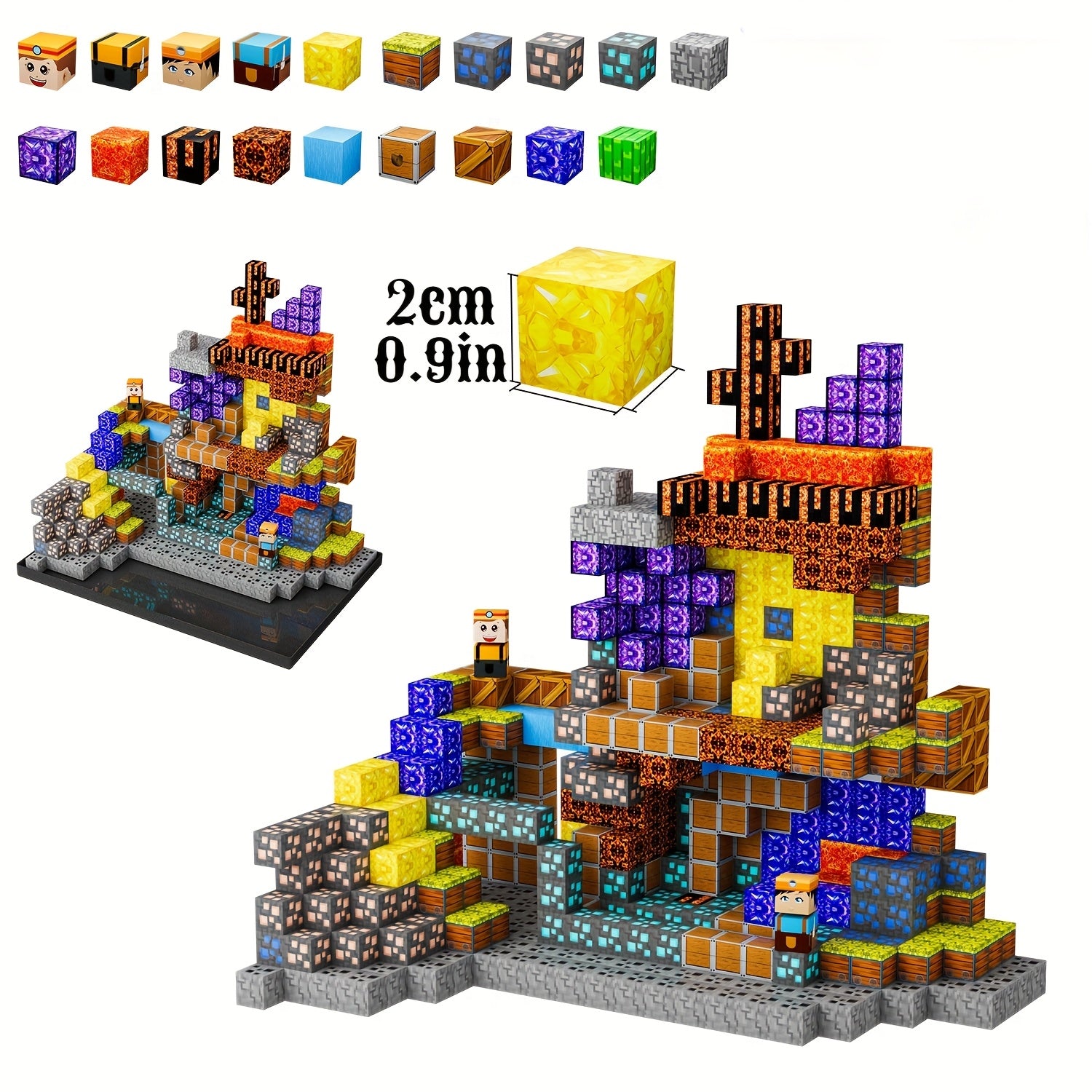 Juangu Kids Magnetic Tiles STEM Building Blocks 56 & 85 Piece Sets – Magnetic Blocks for Ages 3-10, Center of the Earth & Random Pattern Options, Birthday Halloween Christmas Gift for Boys & Girls