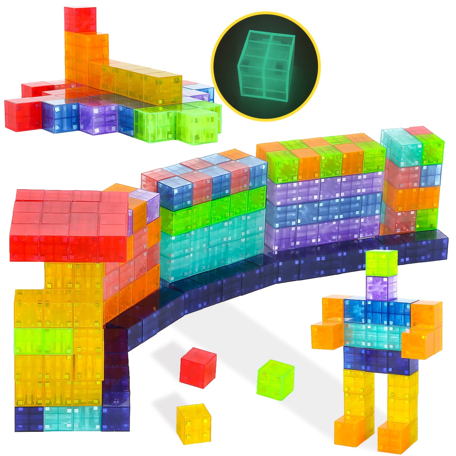Magnetic Cube Building Blocks 54pcs 3D STEM Construction Set - Educational Toy for Kids Ages 3+, Creative Birthday Christmas Gift for Boys & Girls