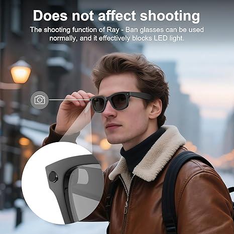 LED Light Blocking Stickers for Smart Glasses, HIBLOKS Laser-Cut Repositionable Low-Tack Decal Covers in 12- or 24-Piece Packs