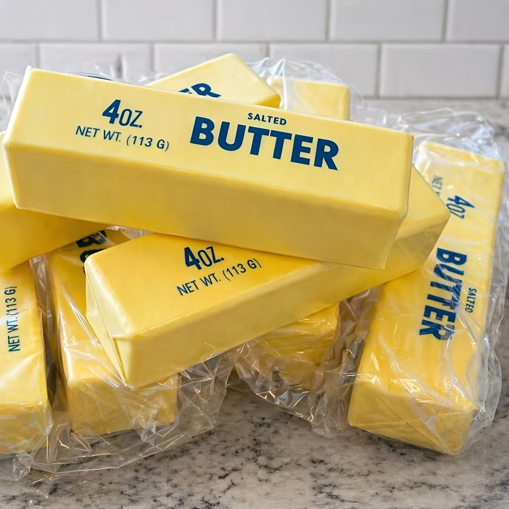 Butter Squishy Toys 6 Pack – Giant Slow Rebound Simulated Butter Squeeze Fidget Toy for Stress Relief, Desk Decor & Party Gifts